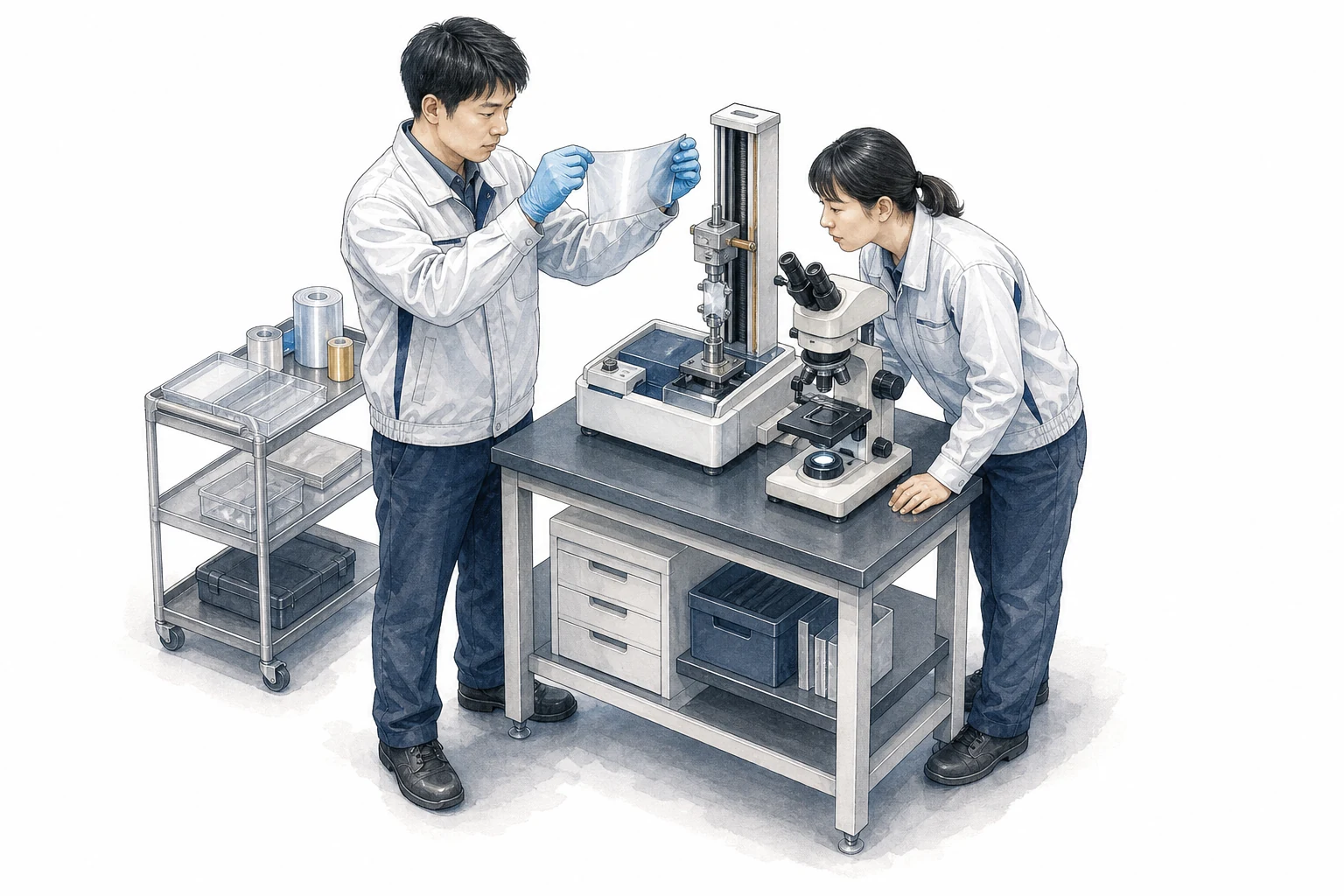 研究設備でのサンプル評価